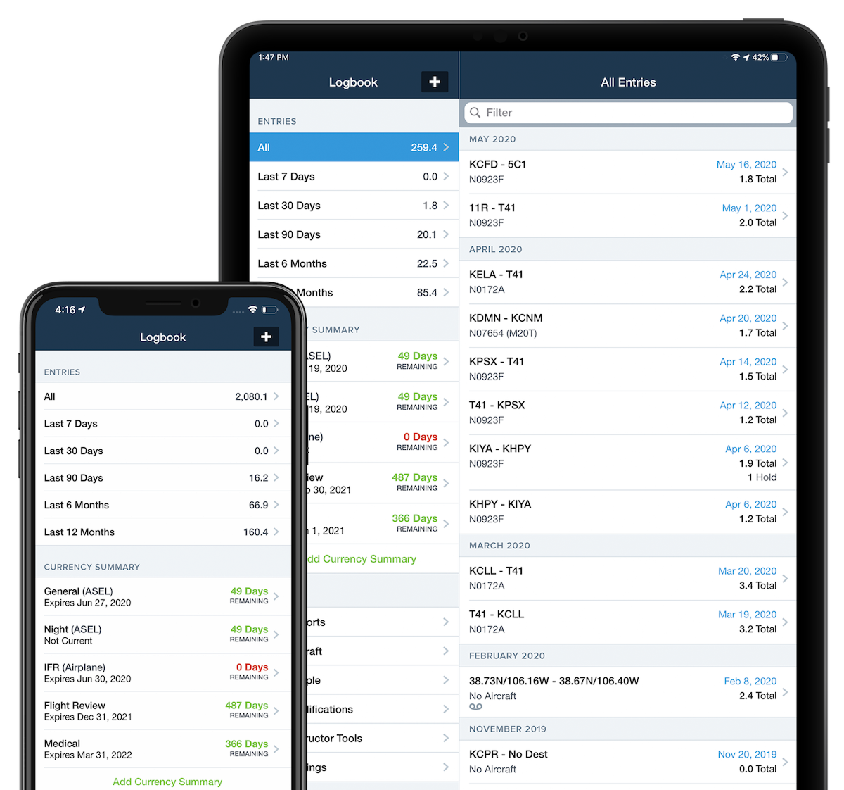ForeFlight Logbook Interface
